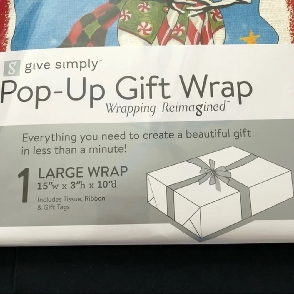 Holiday Christmas Gift Box Bundle 1 large 2 small Snowman Motif No Tape Required